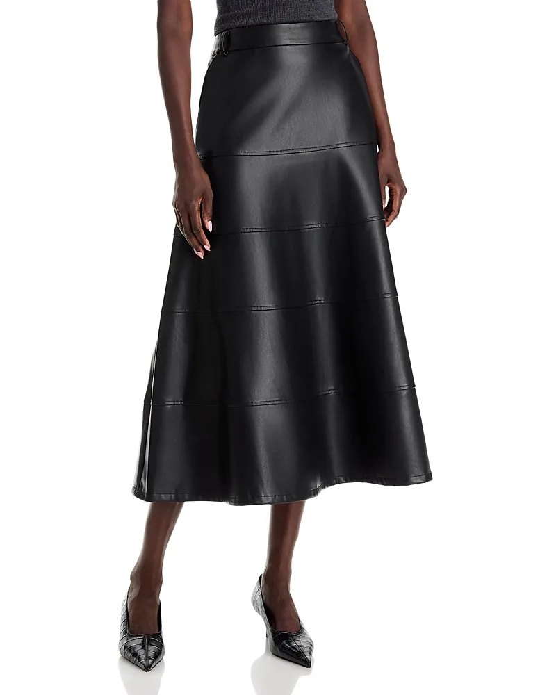 Faux Leather Full Circle Skirt by Dolce Cabo