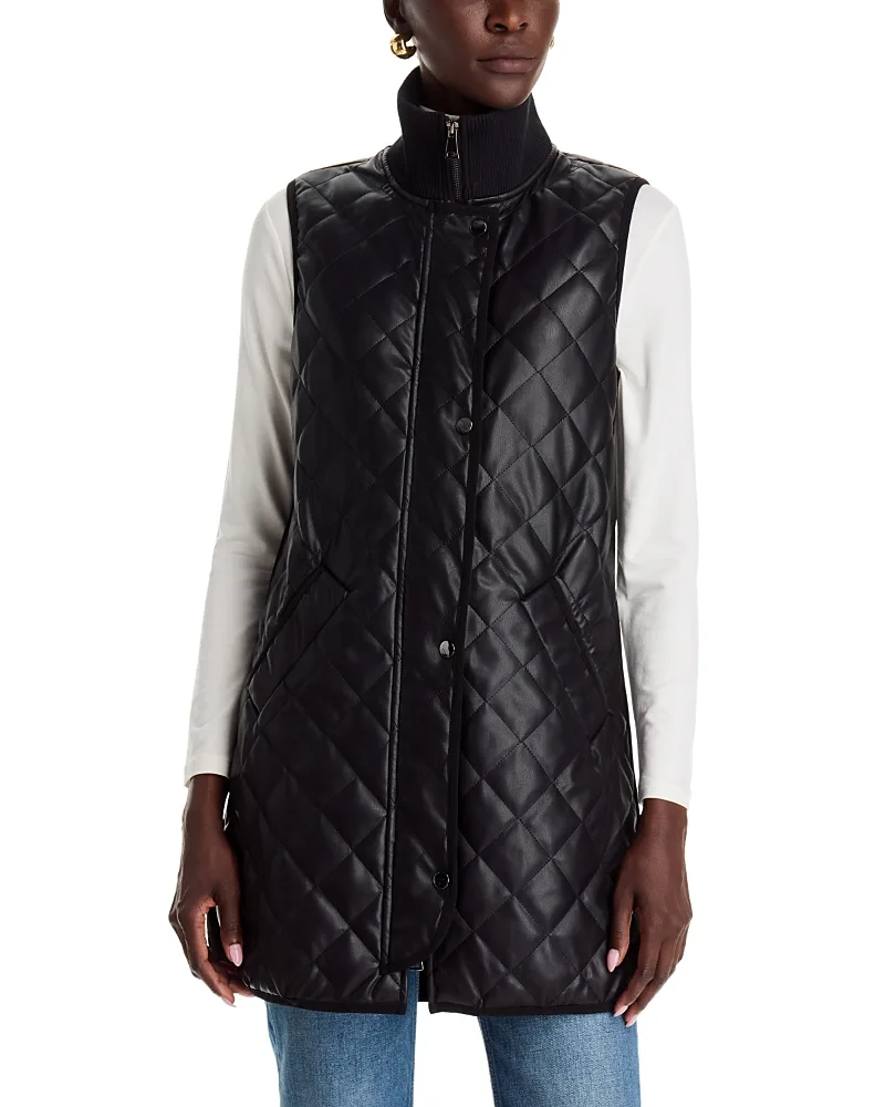Faux Leather Quilted Vest by Dolce Cabo