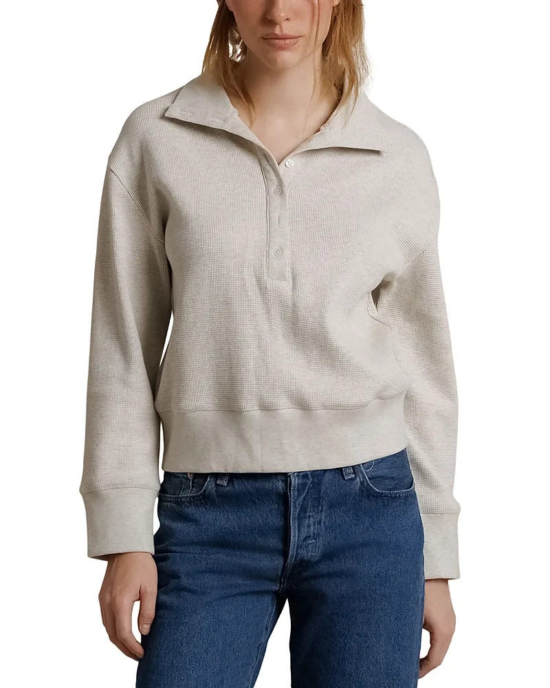 Zia Cotton Waffle Collared Popover by Perfectwhitetee