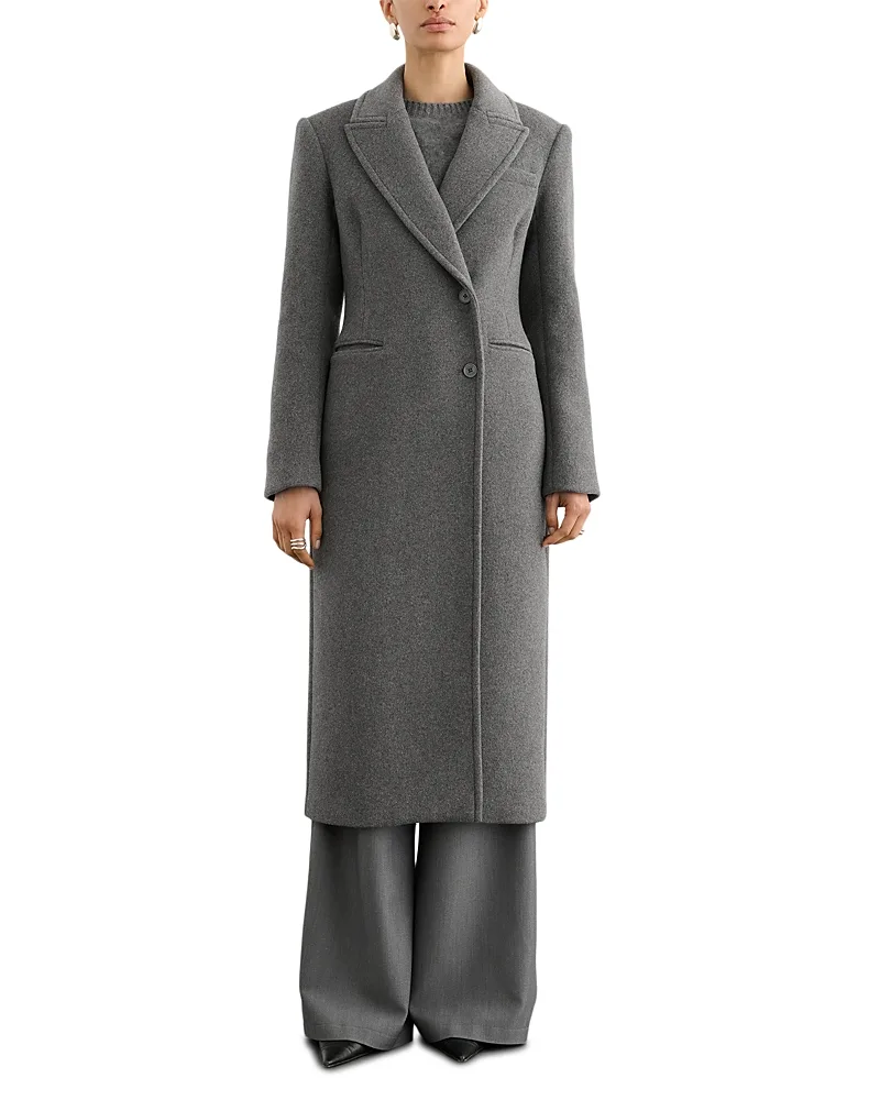 Boston Wool Blend Long Coat - Steel by Toccin