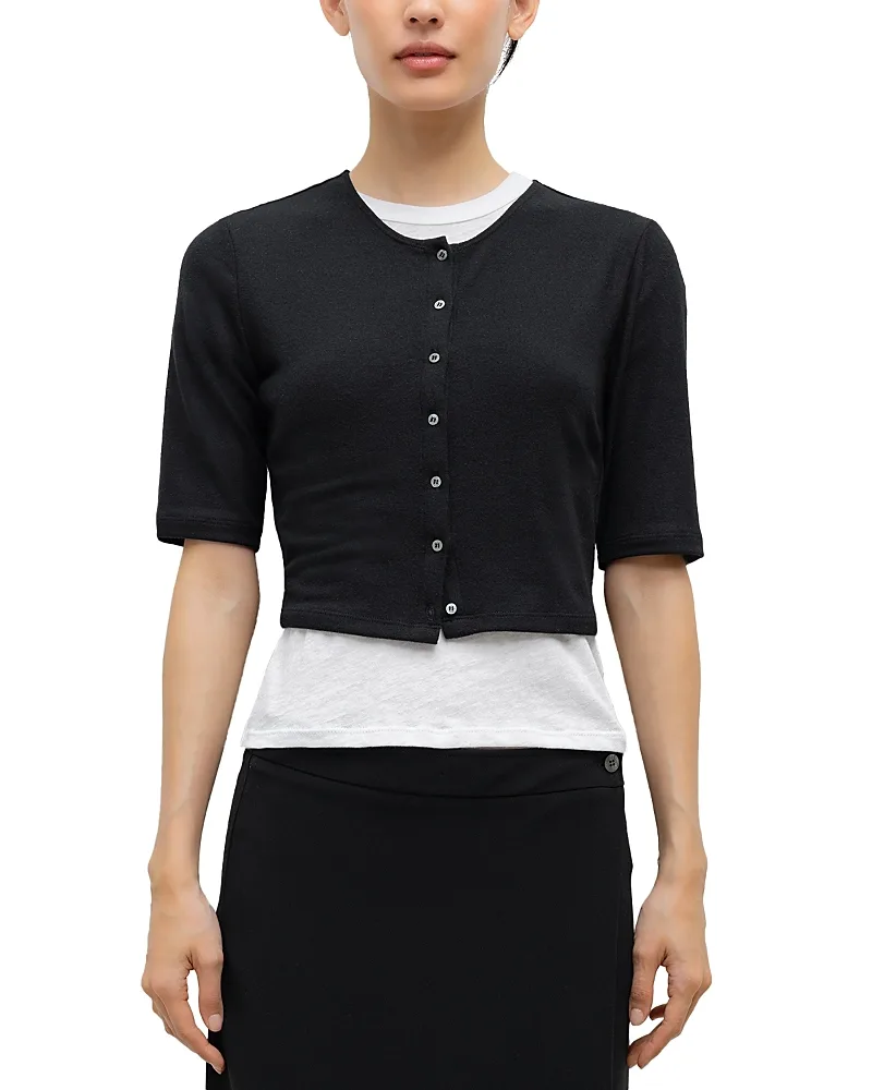 Lauren Mid Sleeve Cardigan Sweater by Leset