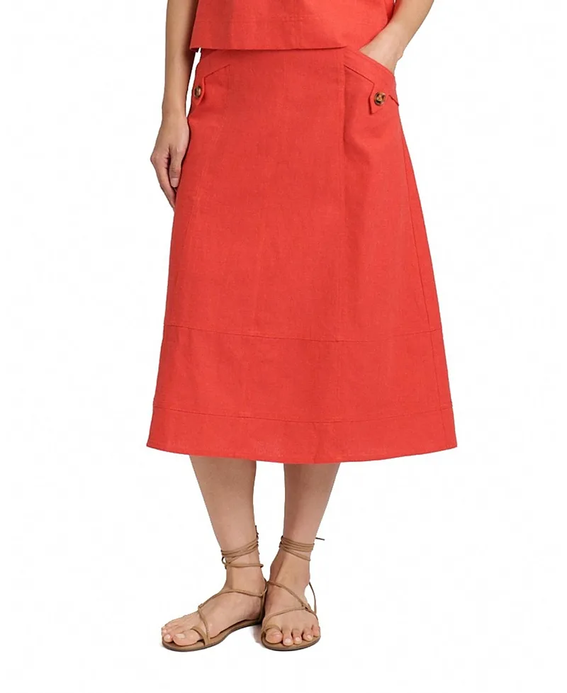 Alice Linen Midi Skirt by Cartolina