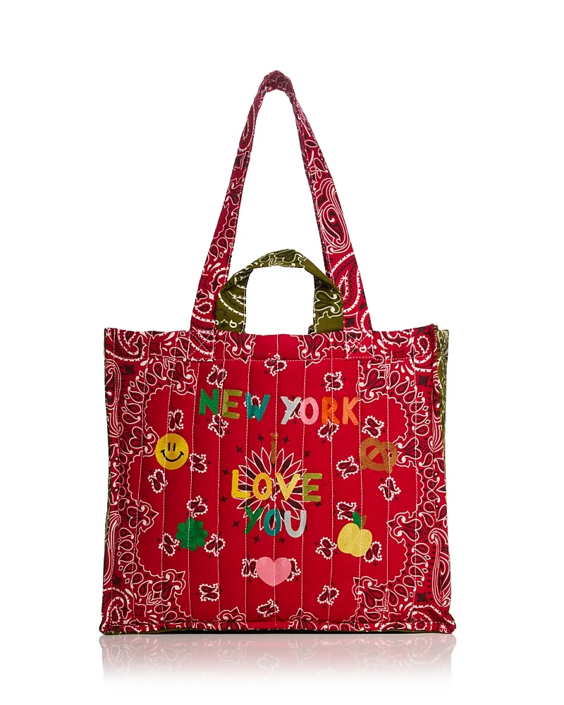 Ny Love Quilted Embroidered Tote by Call It By Your Name