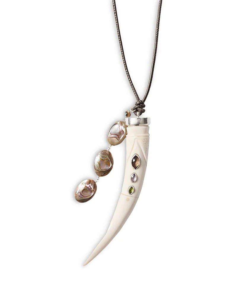 Tusk Gemstone Multi Charm Pendant Necklace, 46 by Chan Luu