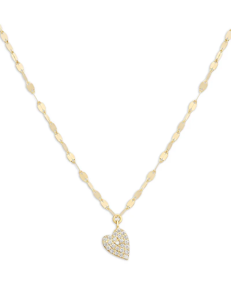 14K Yellow Gold Diamond Heart Mini Pendant Necklace, 0.07 Tcw by Lana