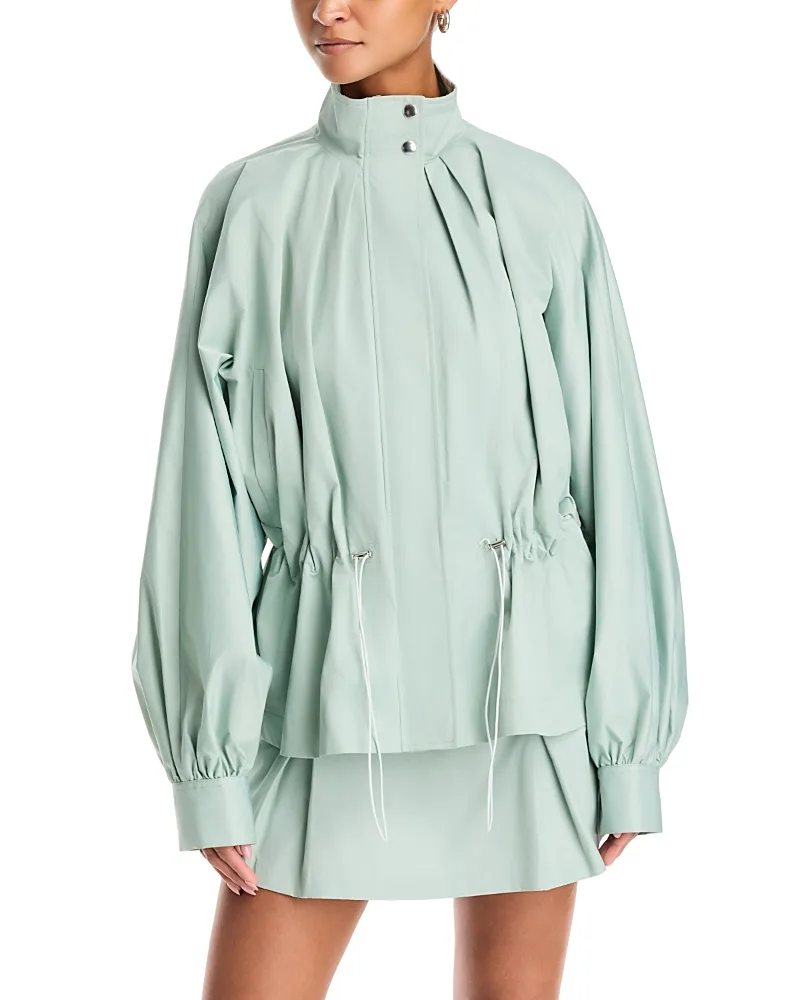 Xala Stand Collar Tie Waist Jacket by Aya Muse