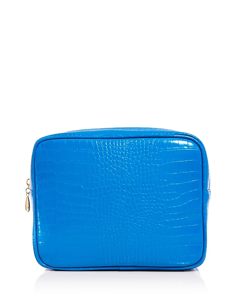 Croc Embossed Faux Leather Pouch