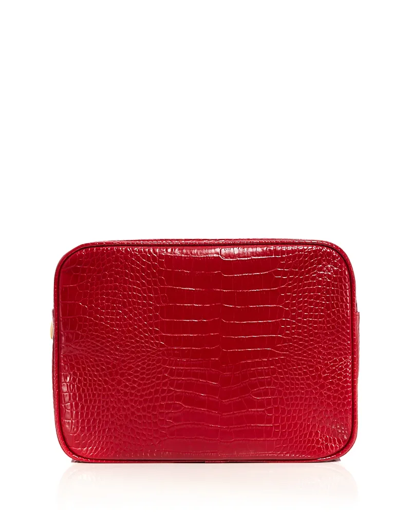 Large Croco Embossed Pouch by Abbode