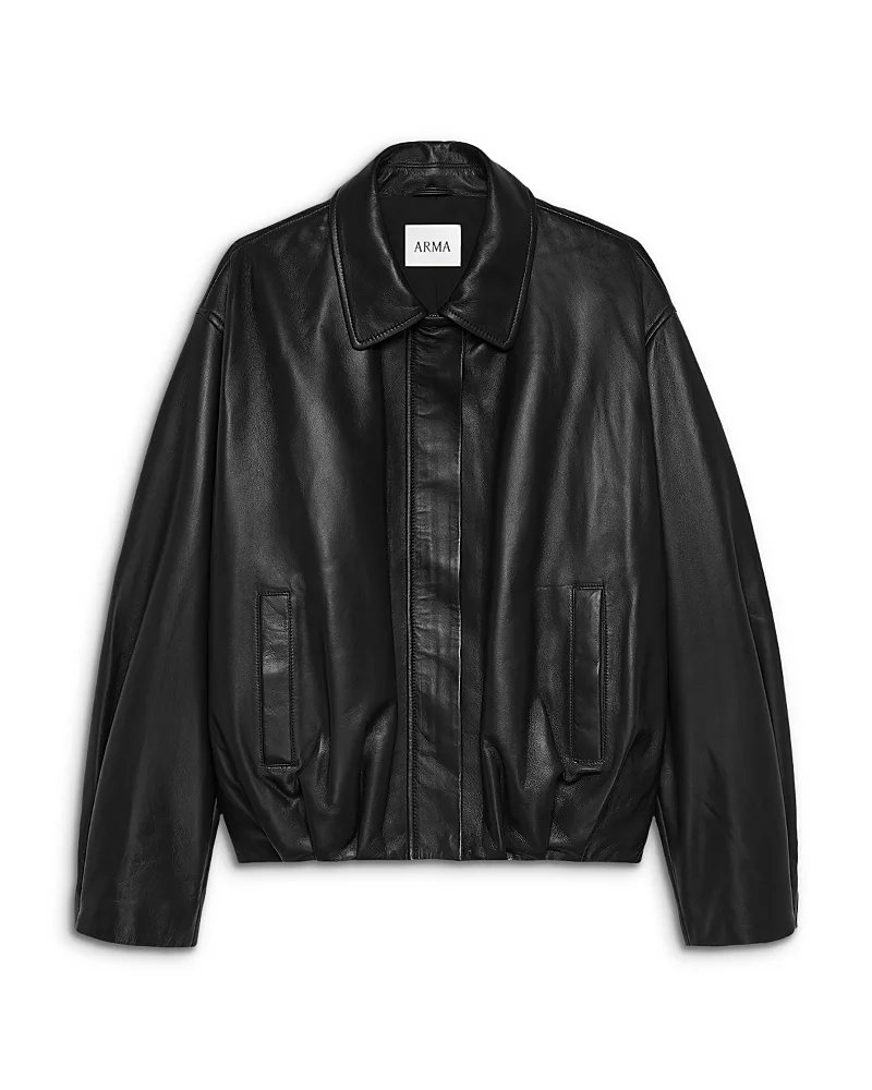 Melis Leather Zip Front Jacket by Arma