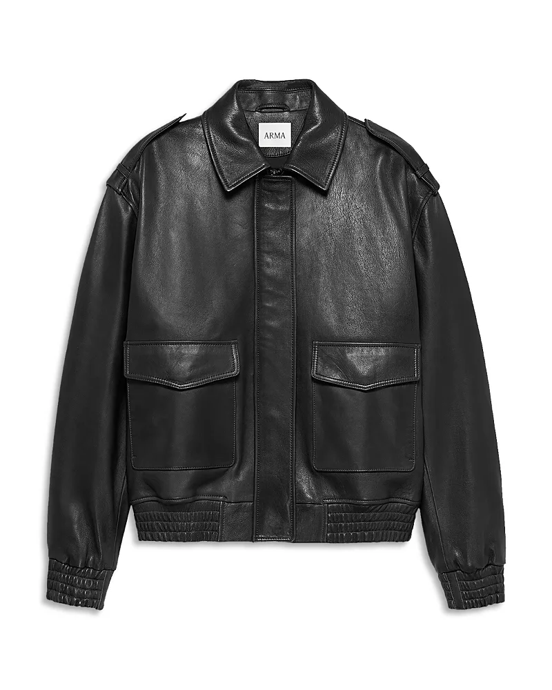 Astra Vegetal Leather Zip Front Jacket by Arma