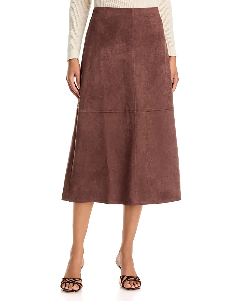 Faux Suede a Line Skirt by Single Thread