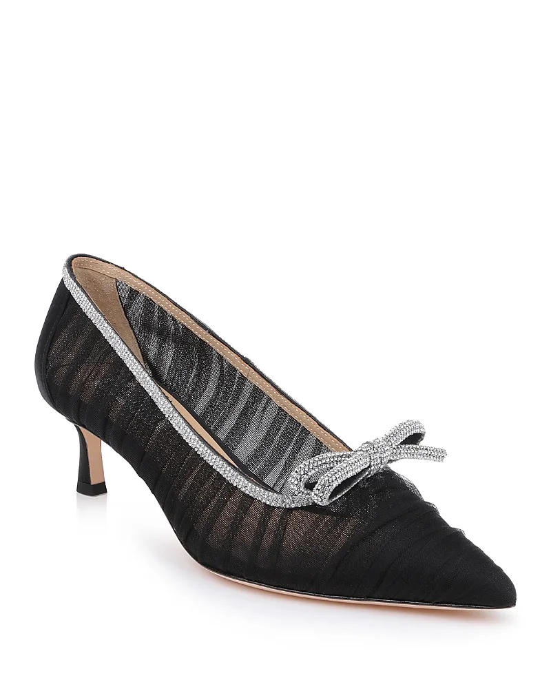 Raylee Crystal Trim Ruched Pumps by Badgley Mischka