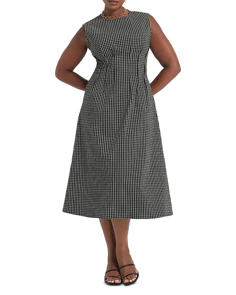 Bobbie Pleated Waist Midi Dress by Estelle Plus