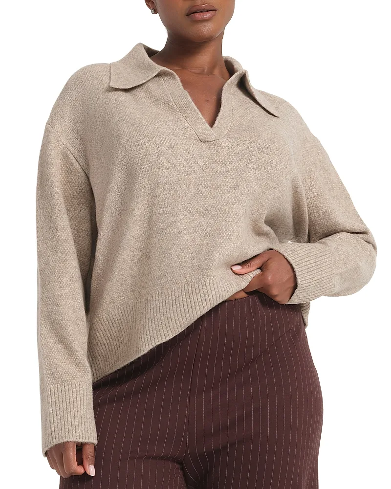 Nellie Collared Knit Top by Estelle Plus