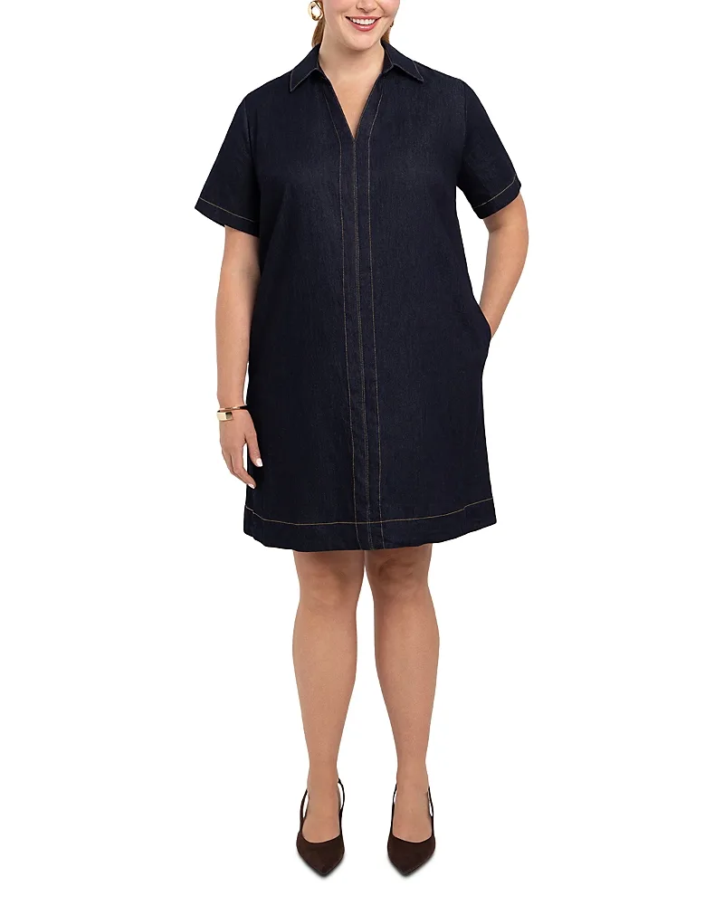 Avah Cotton Collared Dress by Estelle Plus