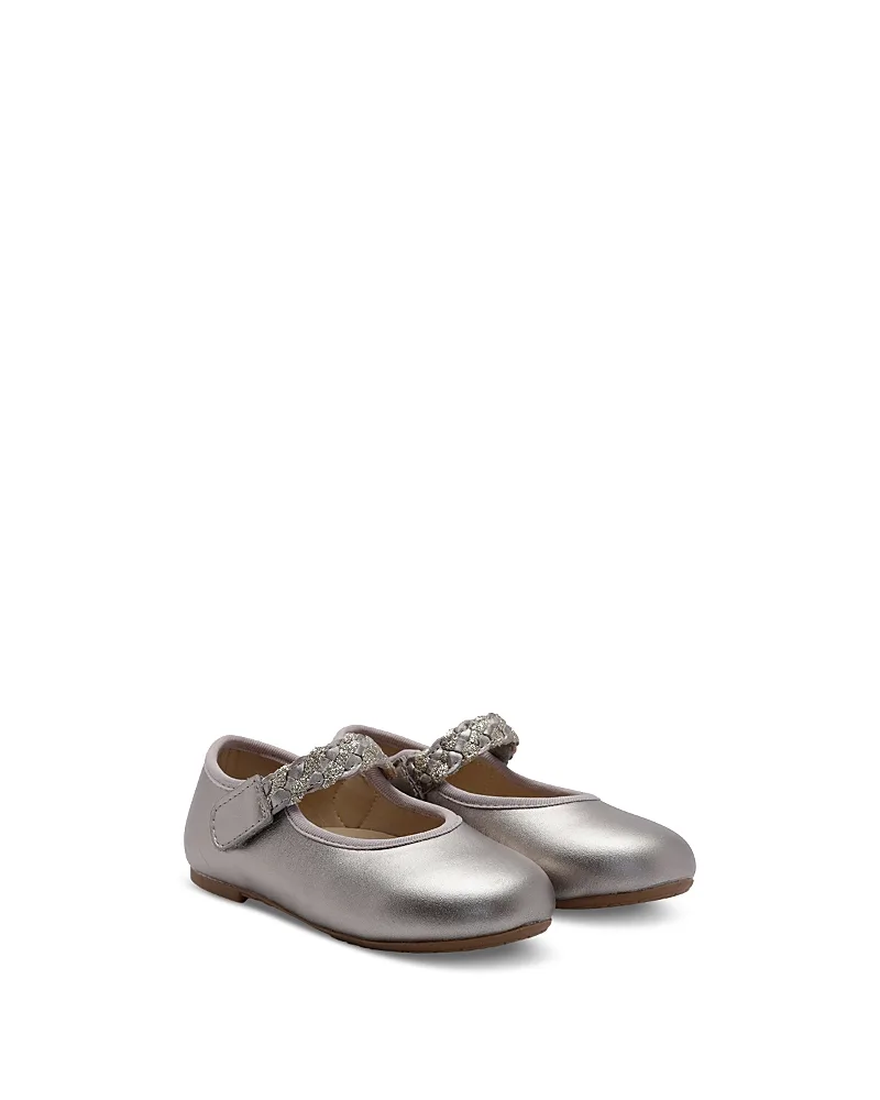 Lady Metallic Leather Mary Jane Flats by Old Soles