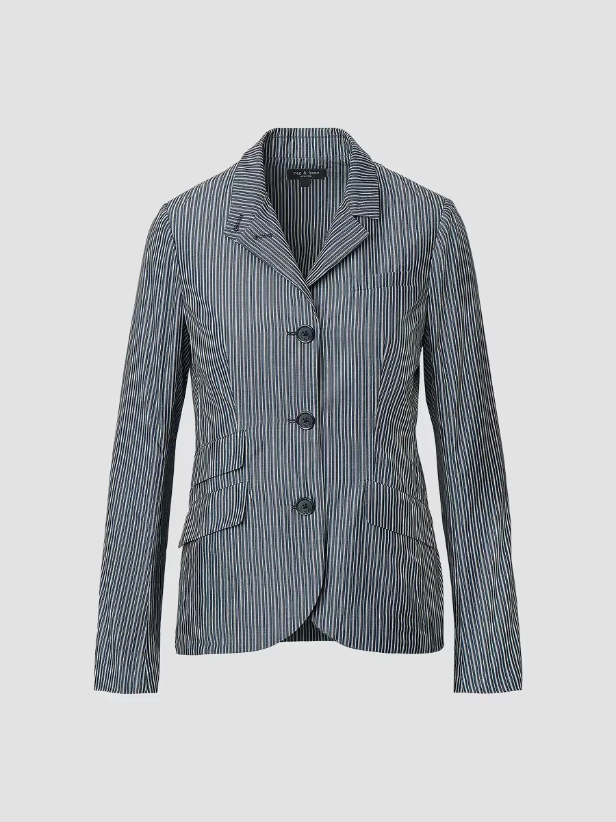 Jennie Striped Poplin Blazer by rag & bone