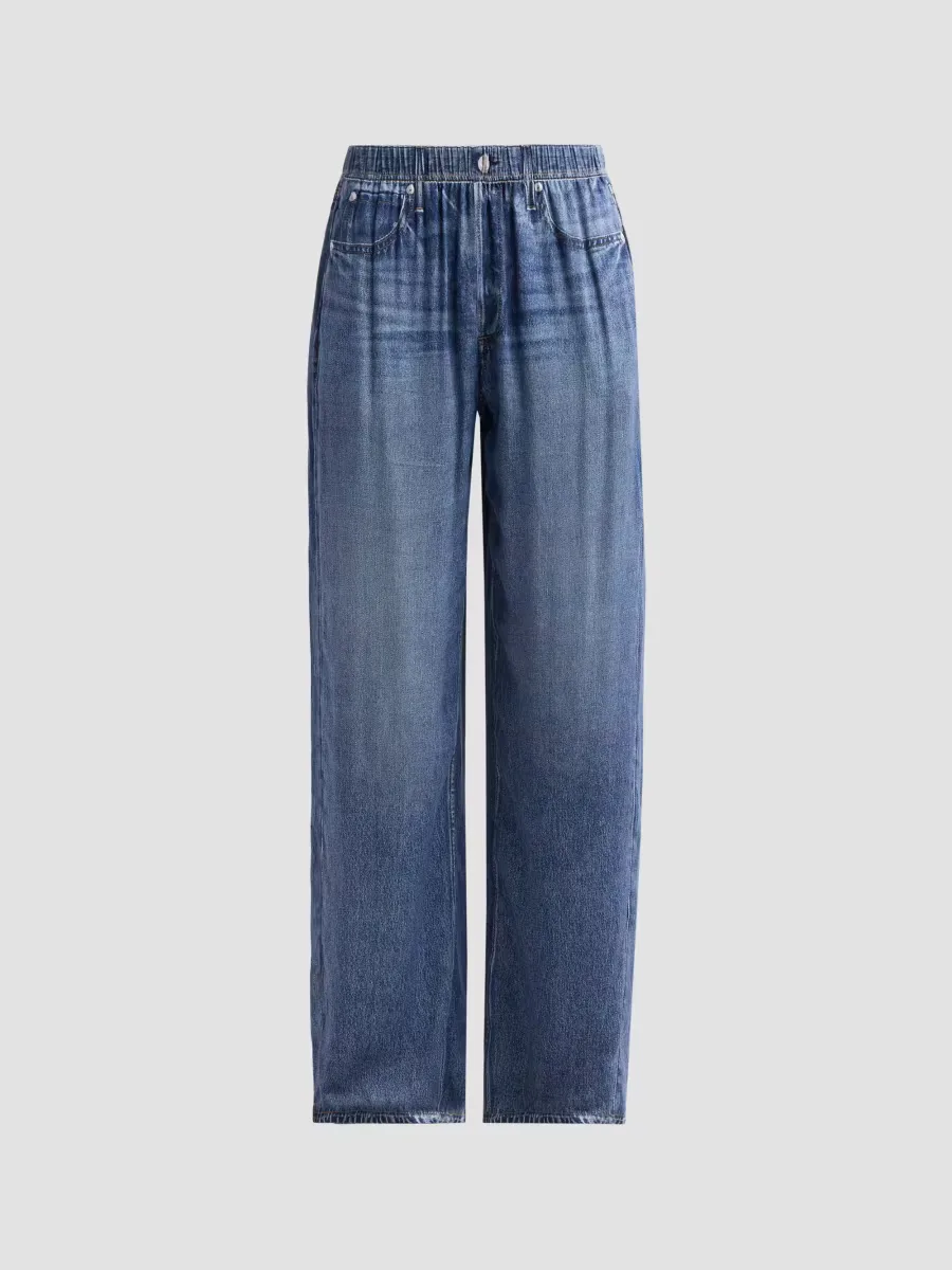 Rb Miramar Slink Printed Wide-Leg Pull-On Pants