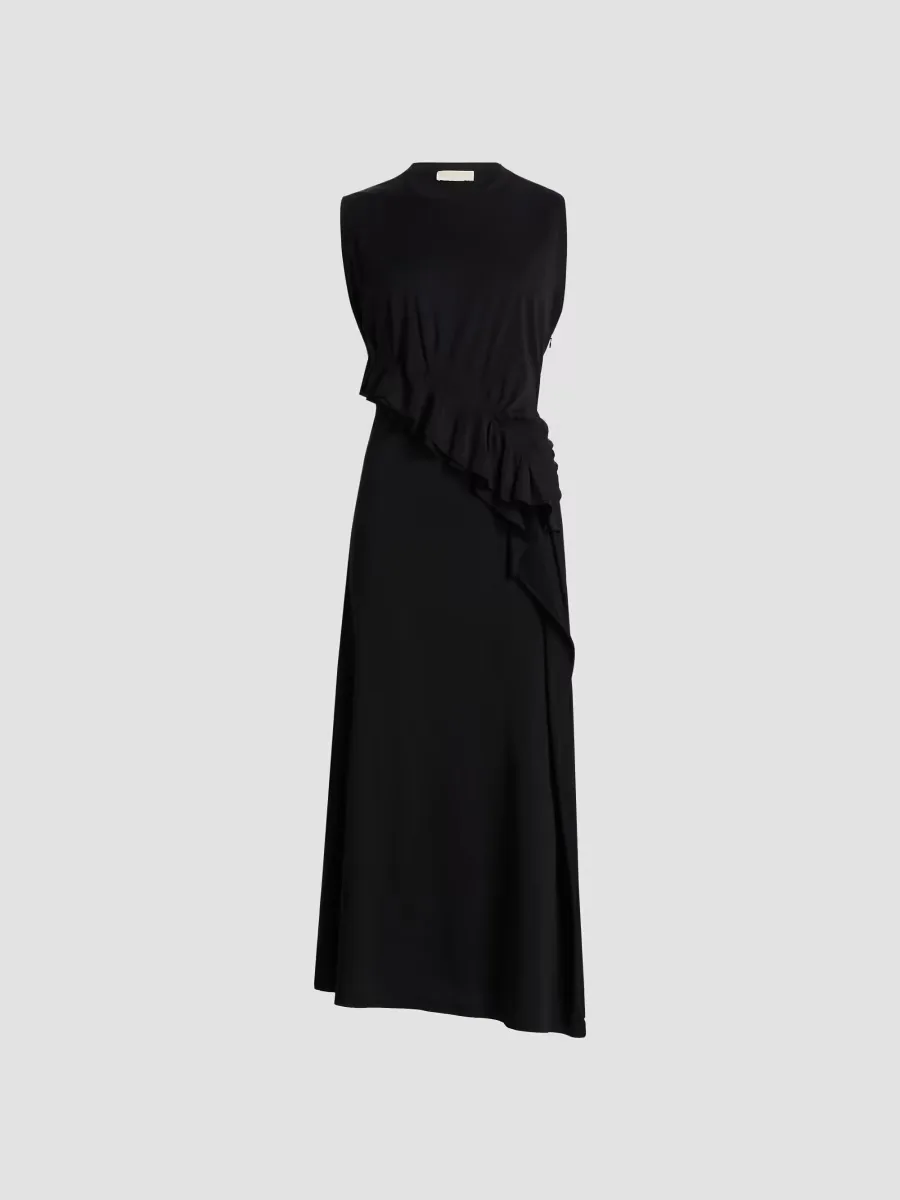 Jeune Ruffled Cotton Midi-Dress