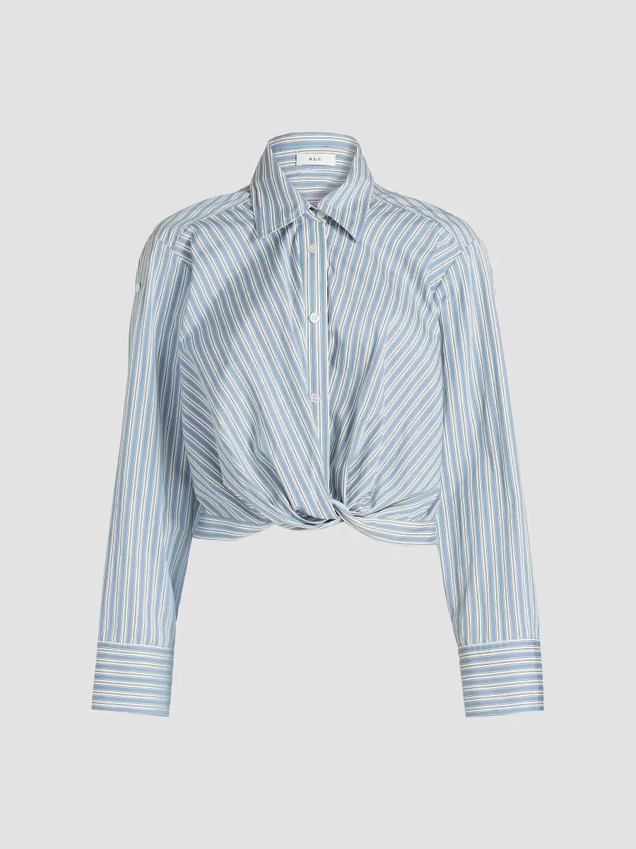 Leo Gathered Striped Cotton Shirt by A.L.C.