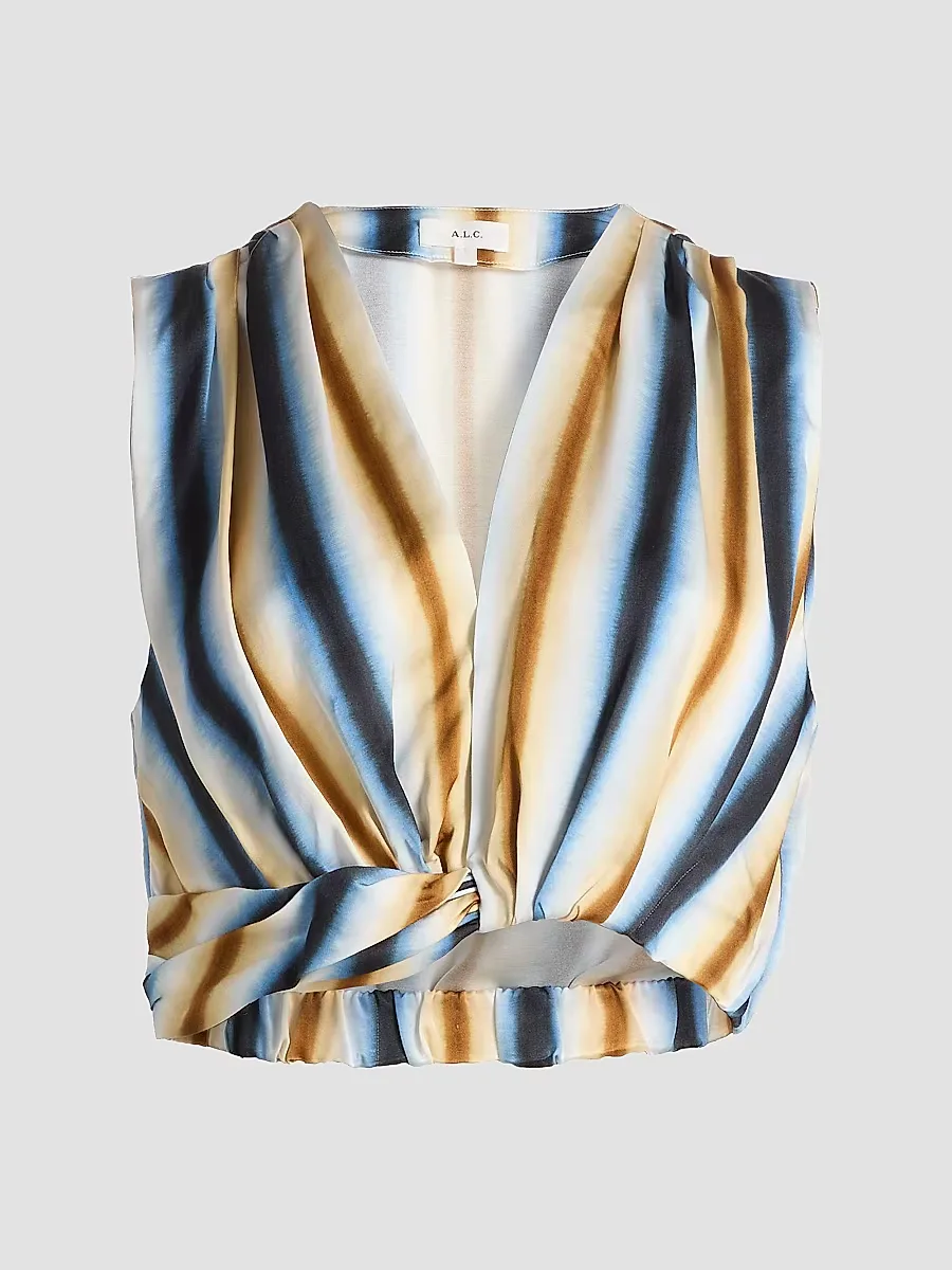 Brooklyn Striped Satin Crop Top by A.L.C.