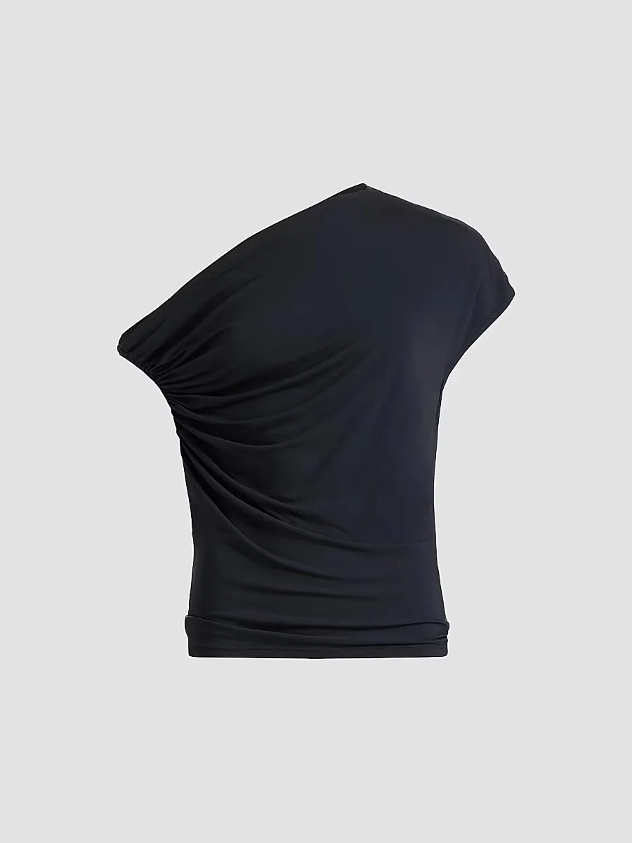 Halle One-Shoulder Ruched Top