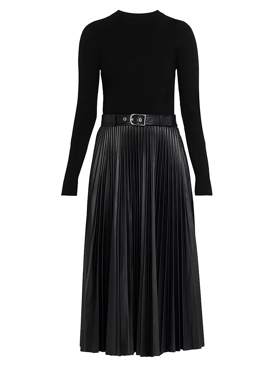 Abilene Mixed-Media Midi-Dress by SIMKHAI