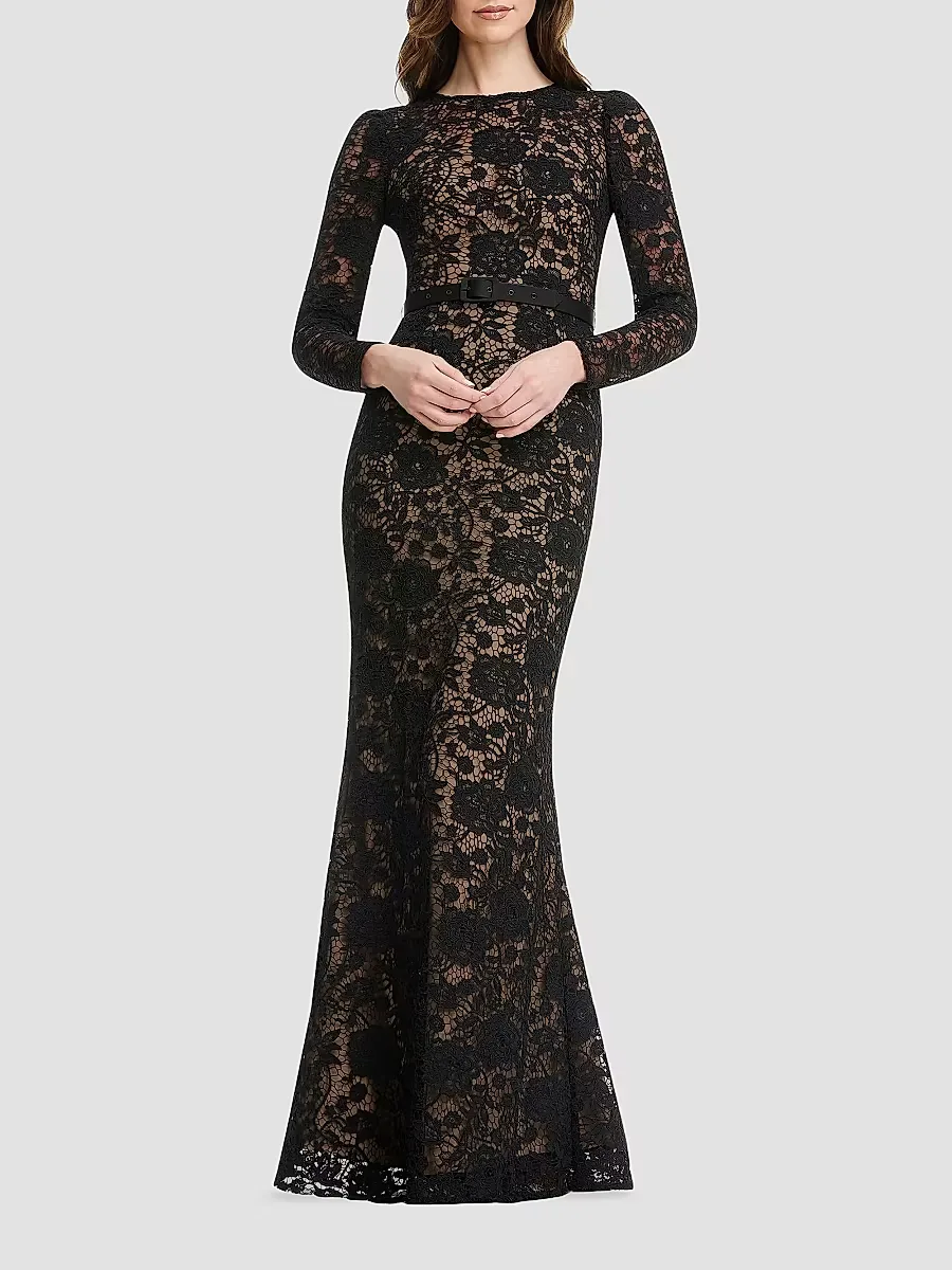Tamra Floral Lace Mermaid Gown by Dress the Population