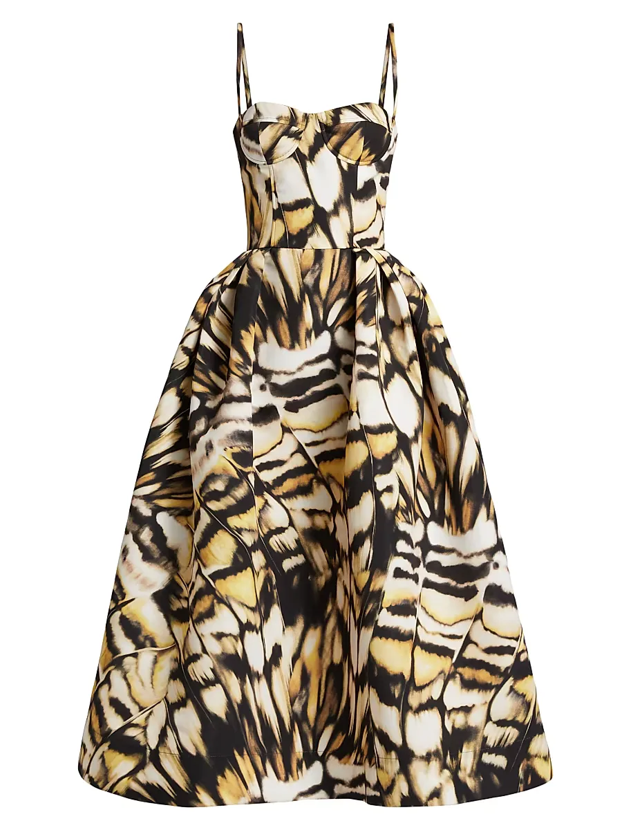 Abstract Butterfly Faille Cocktail Dress by Oscar de la Renta