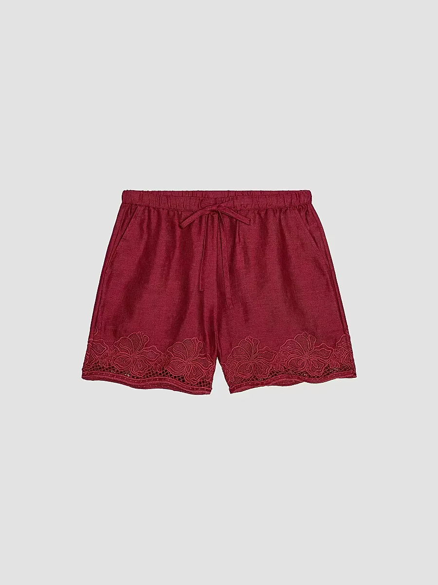 Jenner Linen Embroidered Shorts by Rails