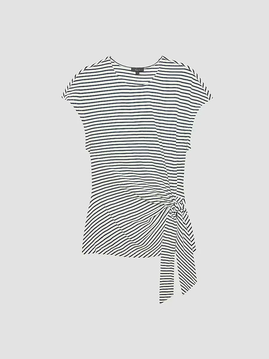 Gabbie Striped Cotton Knotted Top by Rails