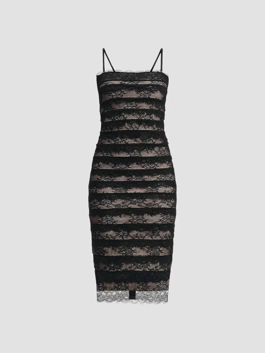 The Dara Lace Stripe Midi-Dress