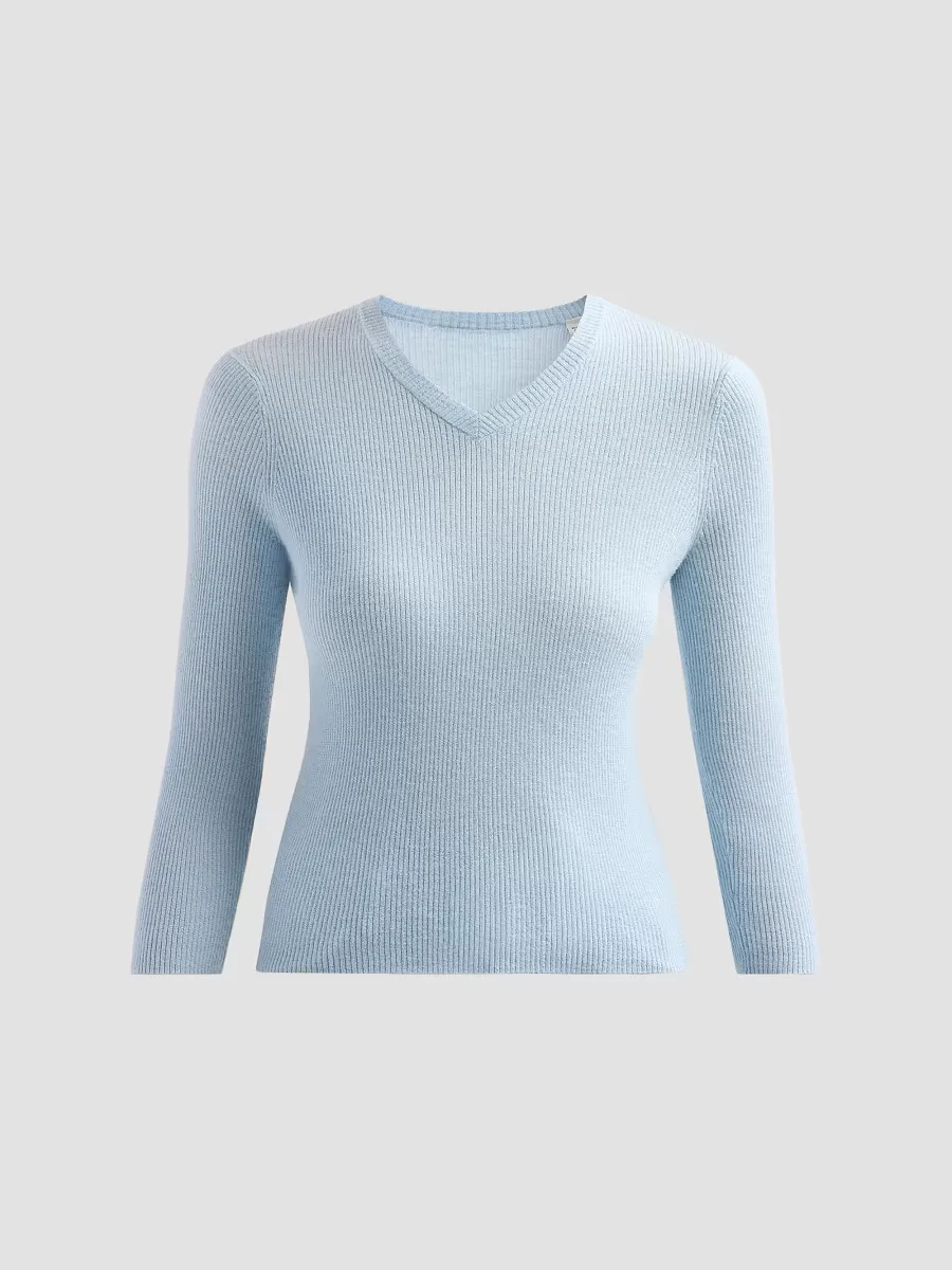 Cashmere-Silk V-Neck Top by Vince