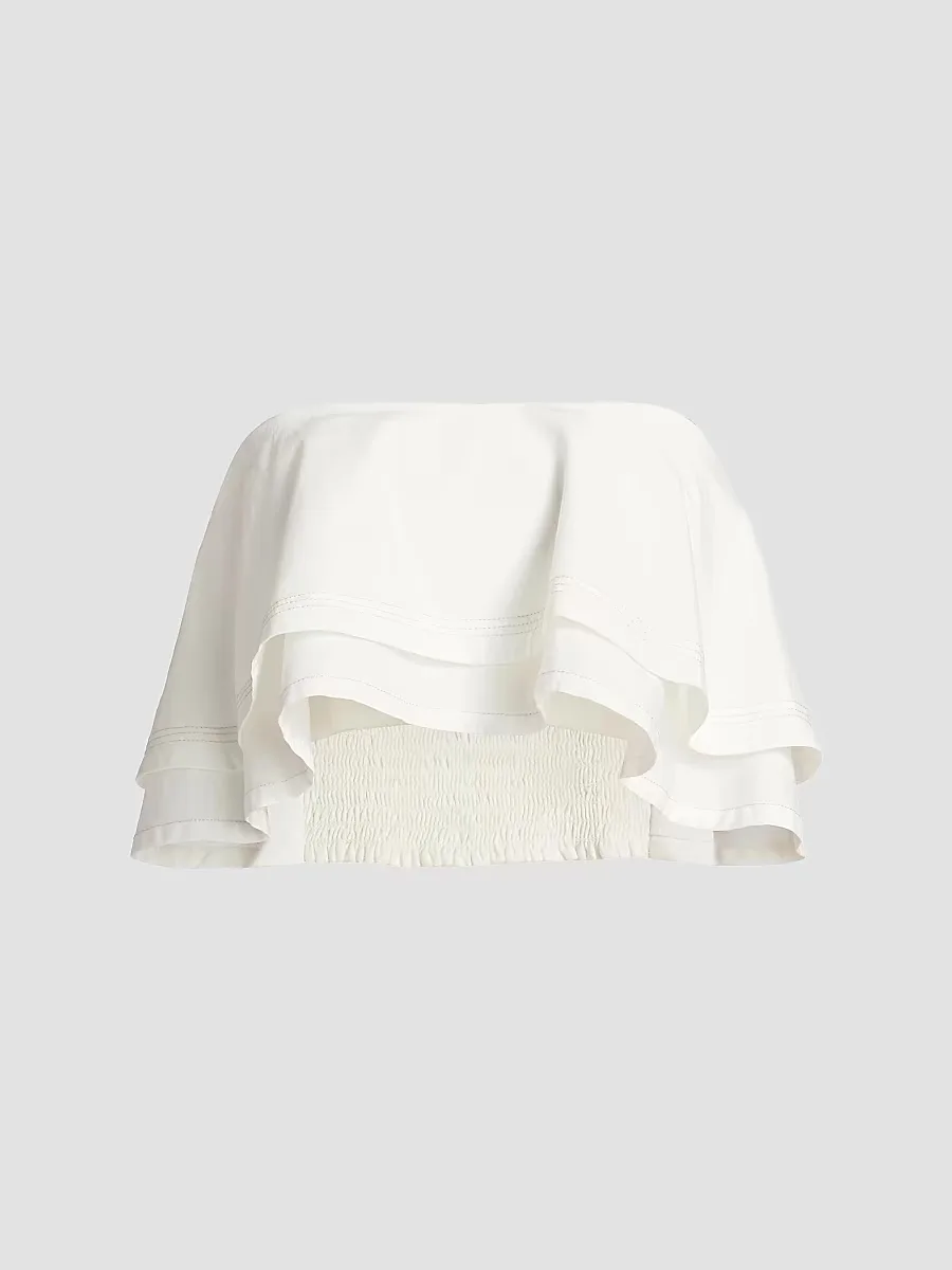 Poppy Layered Cotton-Blend Crop Top