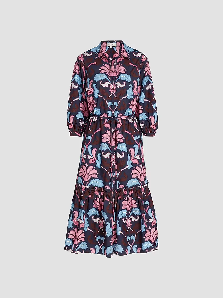 Hutton Fleur Crest Cotton Shirtdress by Cara Cara