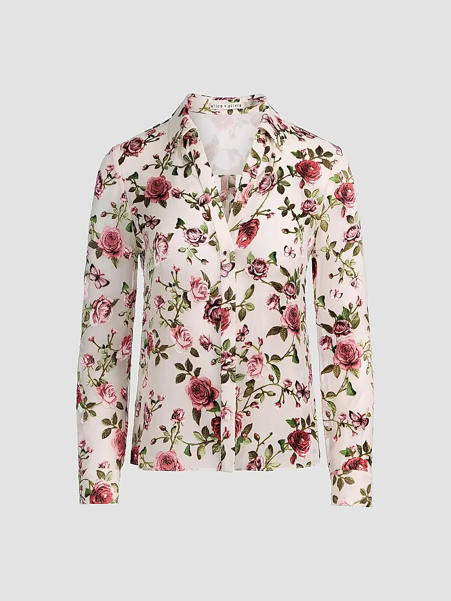 Eloise Floral Sheer Blouse by Alice + Olivia