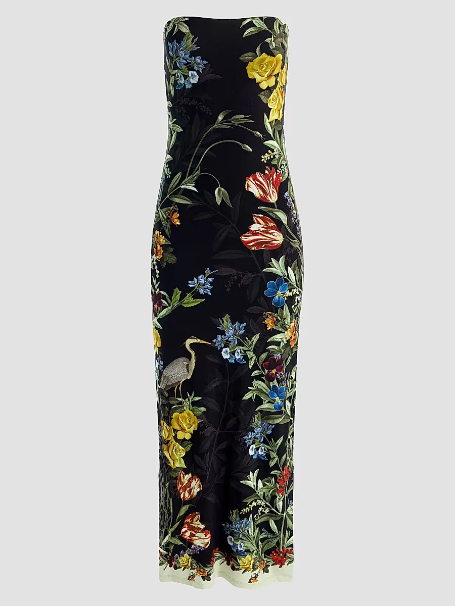 Delora Floral Strapless Maxi Dress