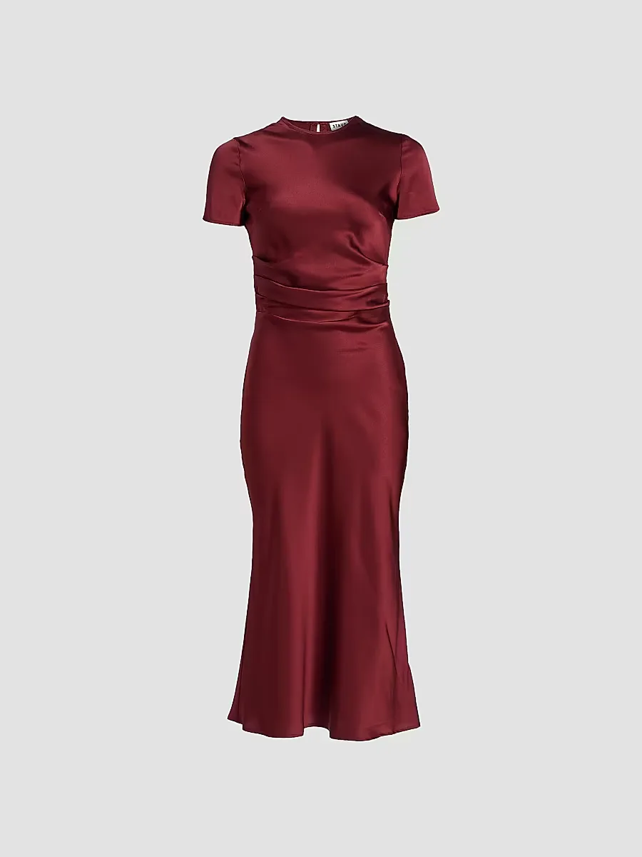 Marcel Silk Midi-Dress by STAUD