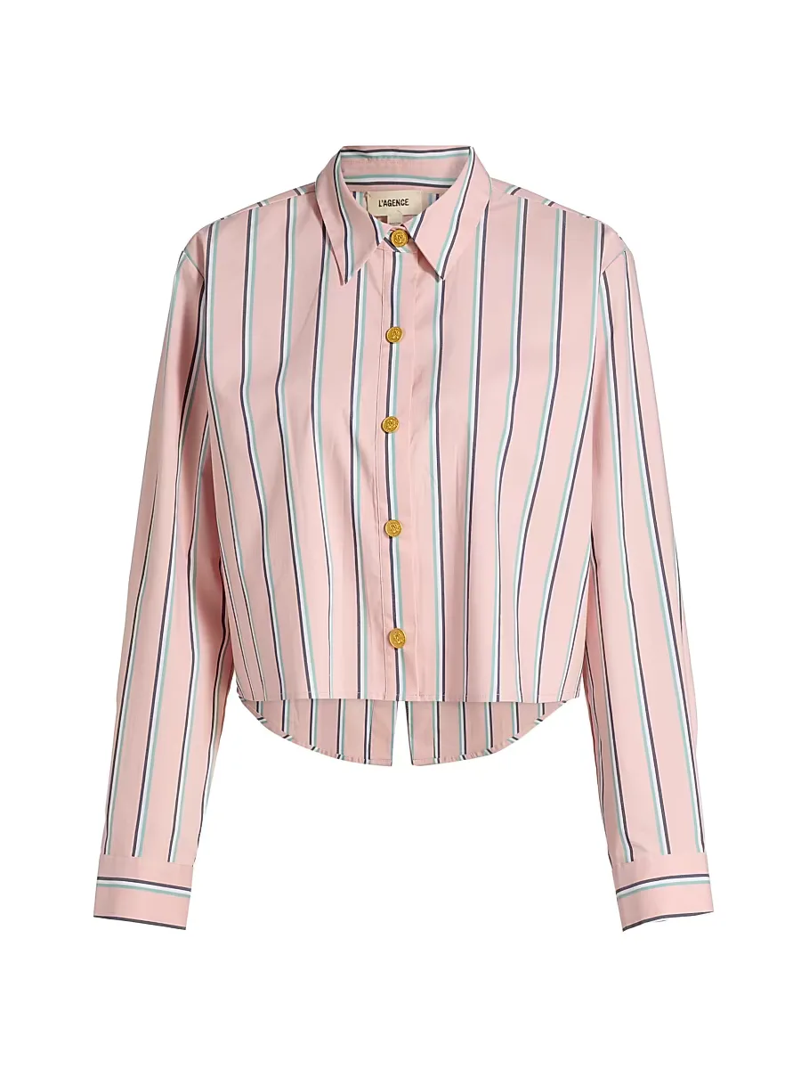 Cosette Crop High-Low Shirt by L'AGENCE