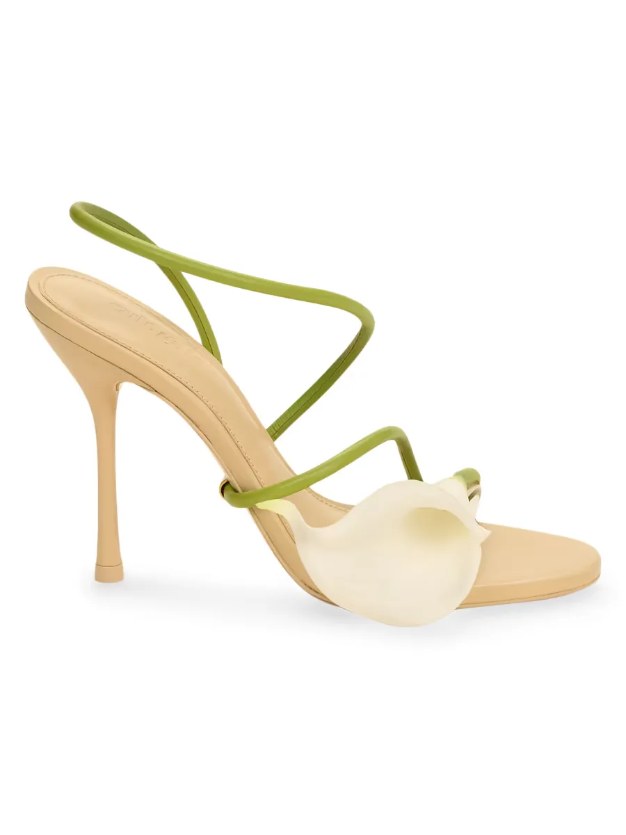 Cassidy 110MM Floral Leather Sandals by Cult Gaia