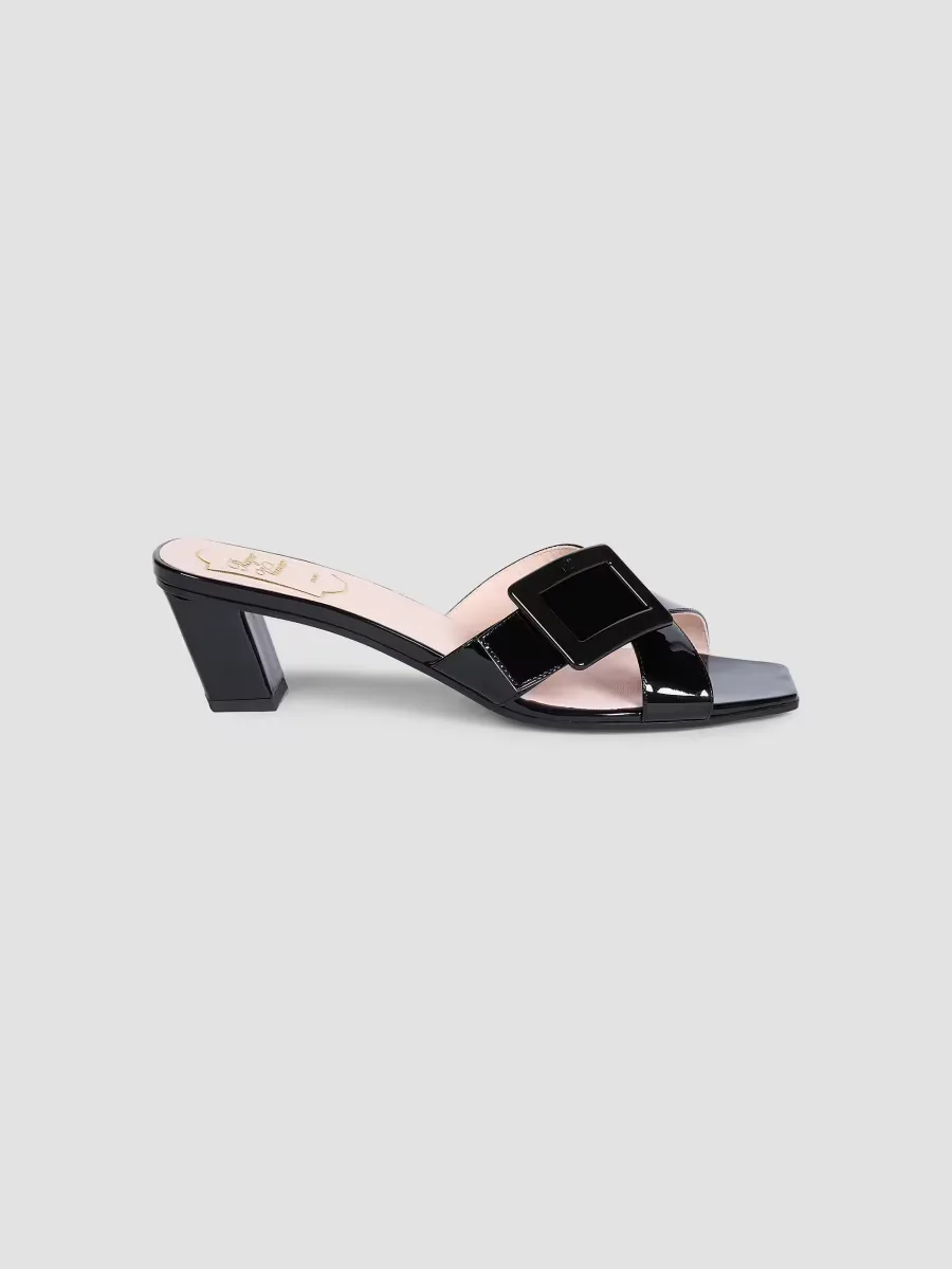 BV Cross Tonal 45MM Leather Mules by Roger Vivier