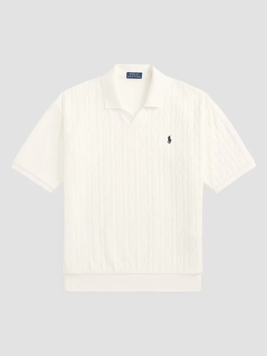 Cable-Knit Terry Collared Shirt by Polo Ralph Lauren