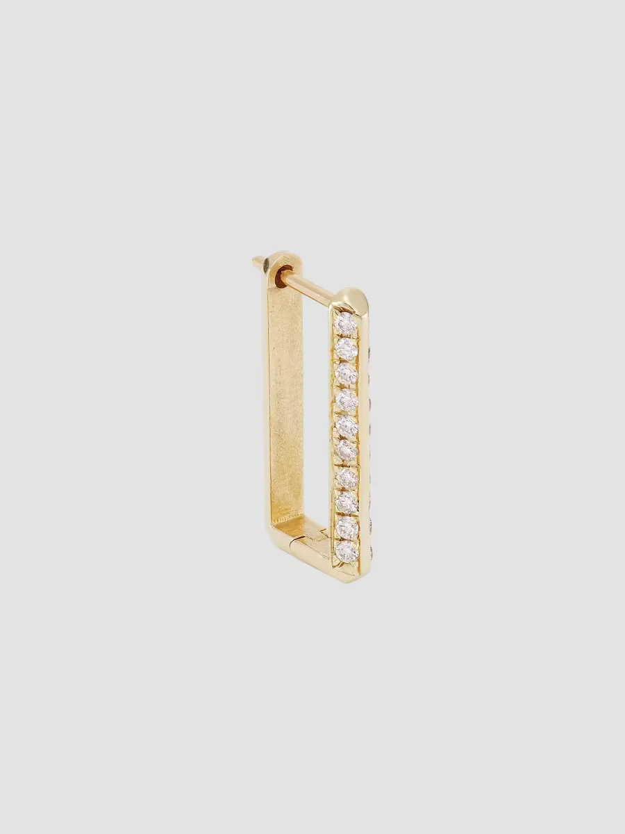 14K Yellow Gold & Diamond Medium Link Single Earring by Luis Morais