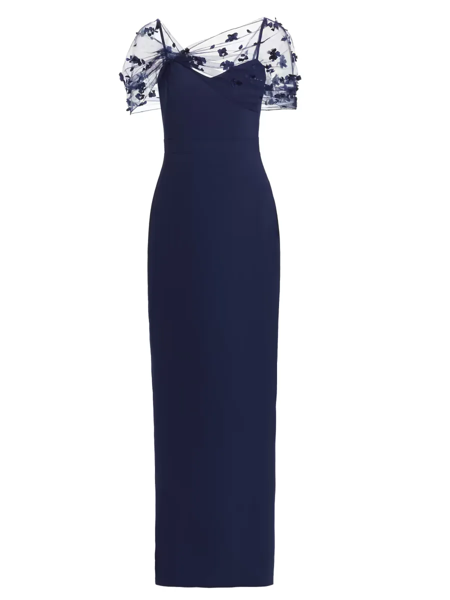 Sophia Beaded Shawl Gown by Theia