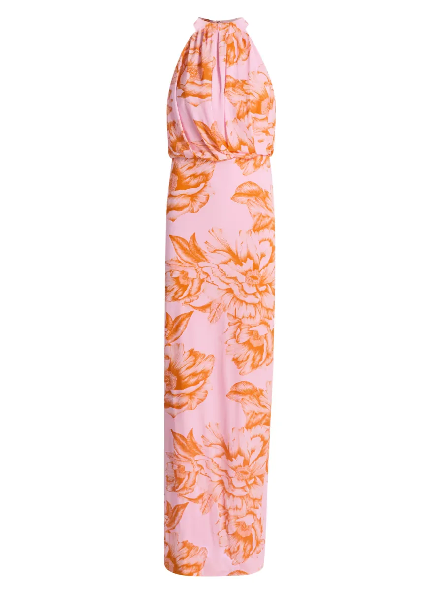 Elowen Floral Halter Maxi Dress by Black Halo