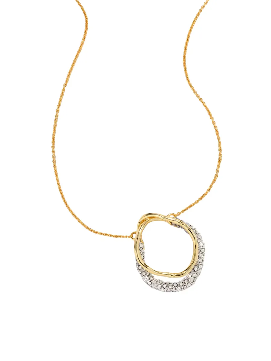 Solanales Orbit 14K-Gold-Plated, Rhodium-Plated & Glass Crystal Necklace