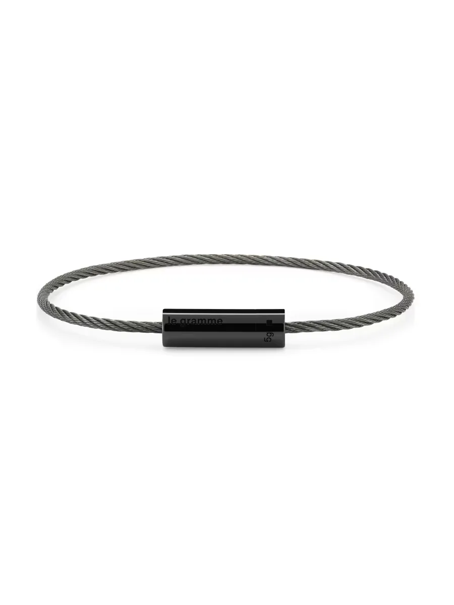 5G Polished Ceramic Cable Bracelet by Le Gramme