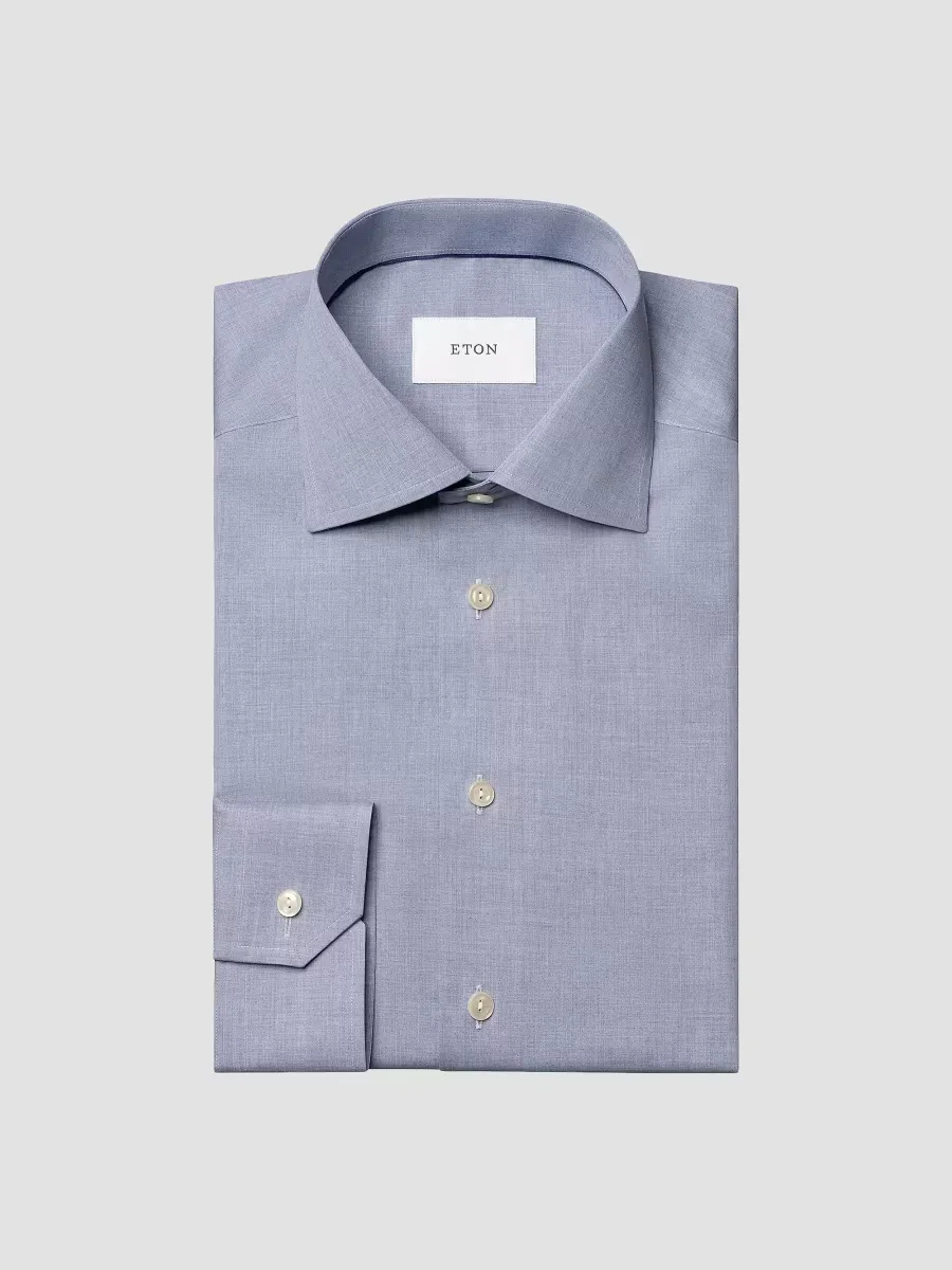 Slim-Fit Melange Solid Button-Front Shirt by Eton