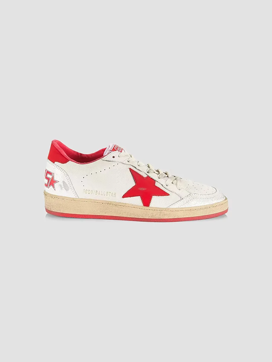 Ball Star Leather Low-Top Sneakers by Golden Goose
