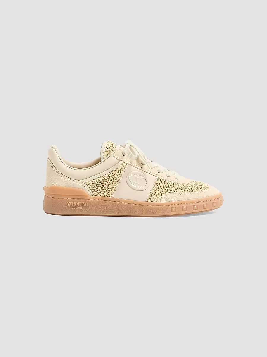 Upvillage Sneakers in Woven Raffia Fabric by Valentino